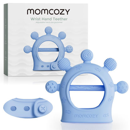 Picture of Momcozy Baby Teether Toys | Baby Teething Toys | Baby Teething Relief | Food Grade Silicone Teether Baby Toys | Baby Teether 0-6 Months | Teething Toy 6-12 Months | Baby Essential | Blue