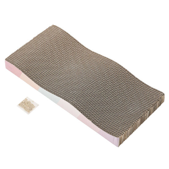 Picture of SIDAZON Cat Scratch Pad Cardboard cat scratchers for Indoor Cats Reversible Large Wide Corrugated with Catnip(1pcs)
