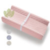 Picture of Organic Cotton Contoured Baby Changing Pad w/Waterproof Foam Mattress, Includes Soft, Removable & Washable Cover, Safety Strap, Non-Slip Bottom, Topper for Standard Size Infant Diaper Table & Dresser