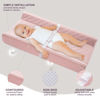 Picture of Organic Cotton Contoured Baby Changing Pad w/Waterproof Foam Mattress, Includes Soft, Removable & Washable Cover, Safety Strap, Non-Slip Bottom, Topper for Standard Size Infant Diaper Table & Dresser