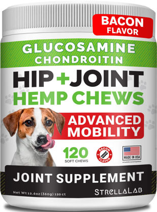 Picture of STRELLALAB Health & Wellness Supplements for Dogs, Various Formulas & Benefits - Hemp Hip & Joint Supplement for Dogs - Hemp Chews for Dogs