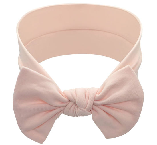 Picture of BABYGIZ Baby Girl Headbands-Infant,Toddler Cotton Handmade Hairbands with Bows Child Hair Accessories (Powder Pink)