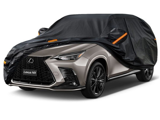 Picture of Kayme 7 Layers SUV Car Cover Custom Fit Lexus NX 300 350 (2015-2024) Waterproof All Weather for Automobiles, Outdoor Full Cover Rain Sun UV Protection.Black