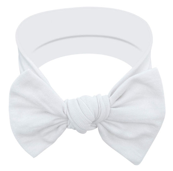 Picture of BABYGIZ Baby Girl Headbands-Infant,Toddler Cotton Handmade Hairbands with Bows Child Hair Accessories (Snow White)
