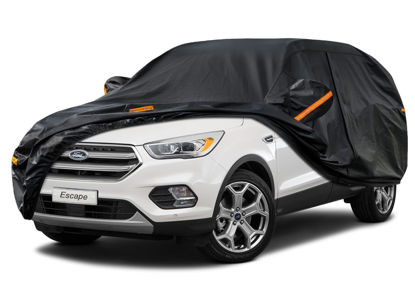 Picture of Kayme 7 Layers SUV Car Cover Custom Fit for Ford Escape (2000-2023) Waterproof All Weather for Automobiles, Outdoor Full Cover Rain Sun UV Protection.Black