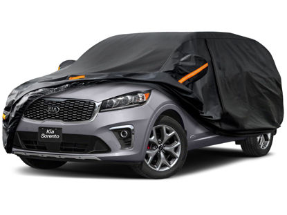 Picture of Kayme 7 Layers SUV Car Cover Custom Fit for Kia Sorento (2012-2024) Waterproof All Weather for Automobiles, Outdoor Full Cover Rain Sun UV Protection.Black