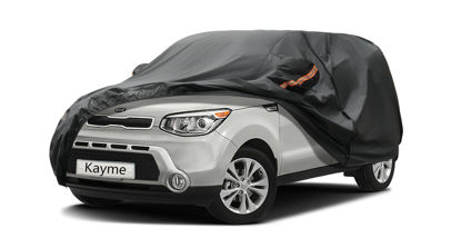 Picture of Kayme 7 Layers SUV Car Cover Custom Fit for Kia Soul (2009-2024) Waterproof All Weather for Automobiles, Outdoor Full Cover Rain Sun UV Protection.Black