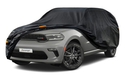 Picture of Kayme 7 Layers SUV Car Cover Custom Fit for Dodge Durango （2004-2024 Waterproof All Weather for Automobiles, Outdoor Full Cover Rain Sun UV Protection.Black