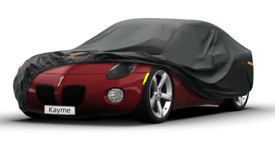 Picture of Kayme 7 Layers Car Cover Custom Fit for Pontiac Solstice (2005-2009) Waterproof All Weather for Automobiles, Outdoor Full Cover Rain Sun UV Protection.