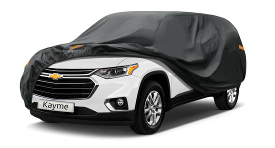 Picture of Kayme 7 Layers SUV Car Cover Custom Fit for Chevrolet Chevy Traverse (2009-2023) Waterproof All Weather for Automobiles, Outdoor Full Cover Rain Sun UV Protection.
