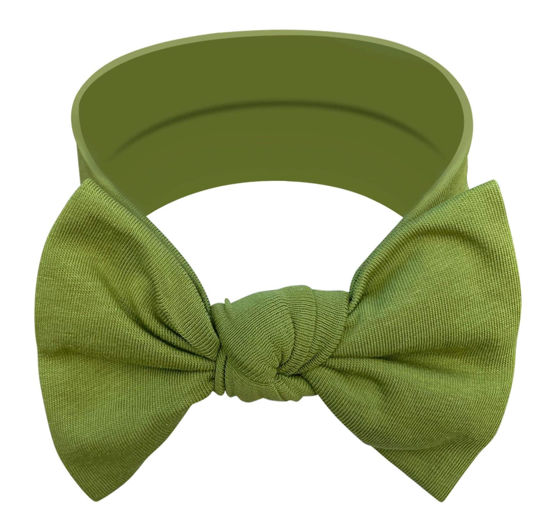 Picture of BABYGIZ Baby Girl Headbands-Infant,Toddler Cotton Handmade Hairbands with Bows Child Hair Accessories (Olive Green)