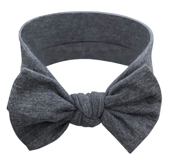 Picture of BABYGIZ Baby Girl Headbands-Infant,Toddler Cotton Handmade Hairbands with Bows Child Hair Accessories (Dark Gray)