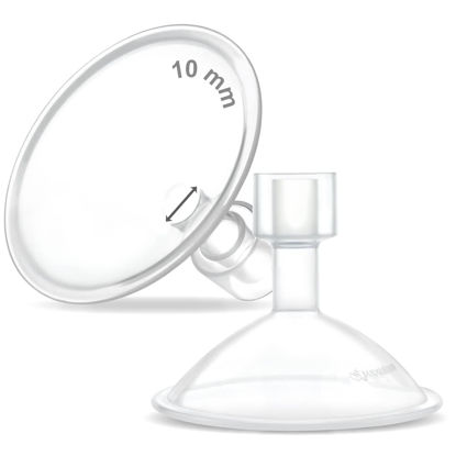 Picture of Maymom MyFit Crater Series 10 mm Two-Piece Design Small Breastshield Compatible with Medela Breast Pumps; Not Original Medela Pump Parts; Replace Medela Shields; Fit MaxFlow Flex Connector; 2pc