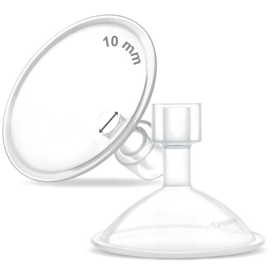 Picture of Maymom MyFit Crater Series 10 mm Two-Piece Design Small Breastshield Compatible with Medela Breast Pumps; Not Original Medela Pump Parts; Replace Medela Shields; Fit MaxFlow Flex Connector; 2pc
