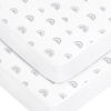 Picture of Crib Sheets for Boys and Girls, Boho Fitted Crib Sheet Set for Standard Crib and Toddler Bed Mattress, Crib Mattress Sheet Soft & Breathable Baby Crib Sheets Rainbow 2 Pack
