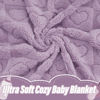 Picture of Plush Soft with Heart Checkered Baby Blanket,Fleece Infant Toddler Blankets for Girls Boys,Warm Lightweight Breathable Newborn Receiving Blankets for Crib Stroller 30"×39"(Purple,Heart)
