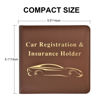 Picture of Cacturism Car Registration and Insurance Holder, Vehicle Glove Box Car Organizer Men Women Wallet Accessories Case for Cards, Essential Document, Driver License, Brown