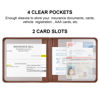 Picture of Cacturism Car Registration and Insurance Holder, Vehicle Glove Box Car Organizer Men Women Wallet Accessories Case for Cards, Essential Document, Driver License, Brown