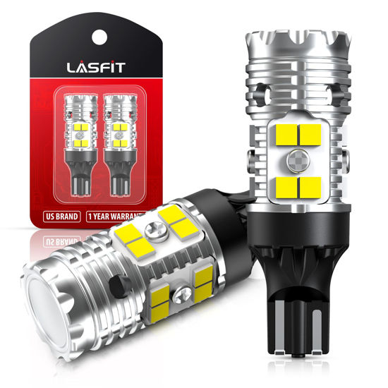 Picture of LASFIT 921 LED Bulb Reverse Lights 912 T15 Back Up Light CANBUS Error Free W16W 906 Reversing Bulb 904 916 6000K Xenon White New Upgrade Design(Pack of 2)