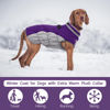 Picture of FUAMEY Dog Coat,Warm Dog Jacket Winter Coat Paded Dog Fleece Vest Reflective Dog Cold Weather Coats with Built in Harness Waterproof Windproof Dog Snow Jacket Clothes with Zipper Purple Medium