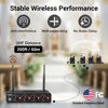 Picture of TONOR Wireless Microphones System with UHF Headset/Lavalier Lapel Mics, Bodypack Transmitter, Receiver, 4 * 10 Channels, 200ft Range for Church Conference Performance Singing Karaoke PA Speaker Mixer