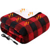 Picture of Westinghouse Heated Car Blanket, 12-Volt Electric Blanket for Car, Truck, SUV, RV, Portable Heated Throw for Camping, Red Buffalo Plaid, 59" x 43”