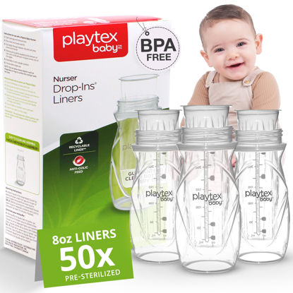Picture of Playtex Baby Nurser Pre-Sterilized Disposable Drop-Ins Bottle Liners, Closer to Breastfeeding, 8 Oz, 50 Count