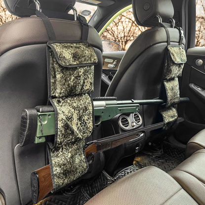 Picture of MYDAYS Seat Back Gun Rack, Gun Sling Bag, Camo Front Seat Gun Organizer Holder for Hunting Rifles/Shotguns (Camo3)