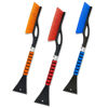 Picture of EcoNour 27" Aluminum Car Snow Scraper and Brush (Orange, Red & Blue) | Weaved Bristle Head with Metal Body Ice Scraper for Car Windshield | Tough Ice Scraper with Foam Grip Winter Accessory | 3 Pack