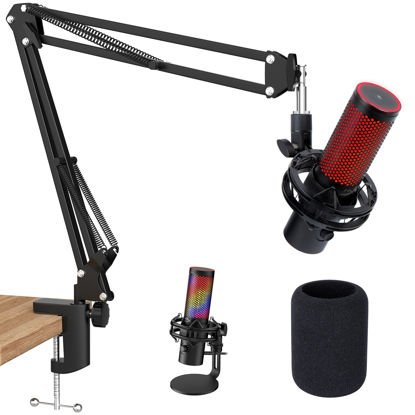 Picture of QuadCast 2 Boom Arm, Mic Arm Microphone Arm for HyperX QuadCast 2 with HyperX QuadCast 2 Pop Filter, 3/8" to 5/8" Adapter, by SUNMON