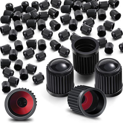 Picture of Outus Car Bike Tires Caps Wheel Tire Cap Replacement Tire Valve Cap Auto Tire Valve Stem Caps Universal Fit Tire Caps for Car Bike Motorbike Trucks Bicycle Tire, Black (200)