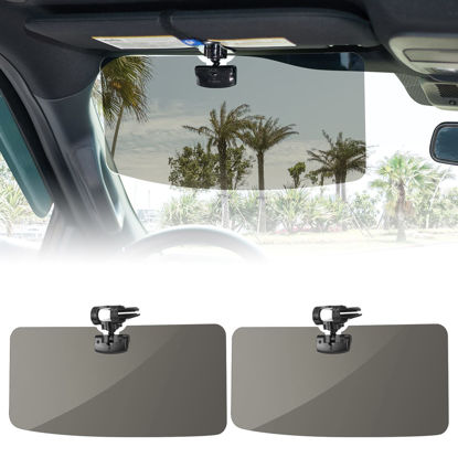 Picture of JOYTUTUS Sun Visor for Pickup Truck, 2 Pack Polarized Sun Visor Extender for Truck, Universal UV400 Car Visor Extension Anti-Glare Easy to Install, Protect from Glare/UV Ray/Stray Light