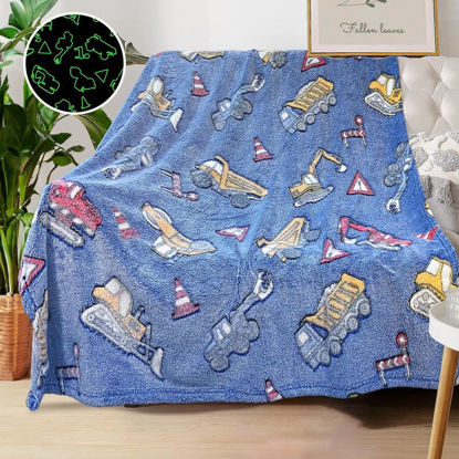Picture of COMFAR Tractor Blanket for Boys, Construction Blanket for Boys, Car Blanket for Boys, Kids Blankets for Boys, Toddler Blanket for Kids, Personalized Baby Blankets for Boys, Birthday 50"x 60"