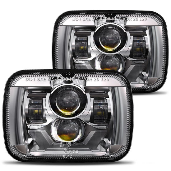 Picture of HWSTAR 2022 New 180W 1000% Bright H6054 5x7 7x6 Led Headlights Compatible with Jeep Cherokee XJ Wrangler YJ [Emark DOT][Anti-glare][Turn Signal][Hi/Low Sealed Beam] Ford Chevy GMC Toyota Nissan etc
