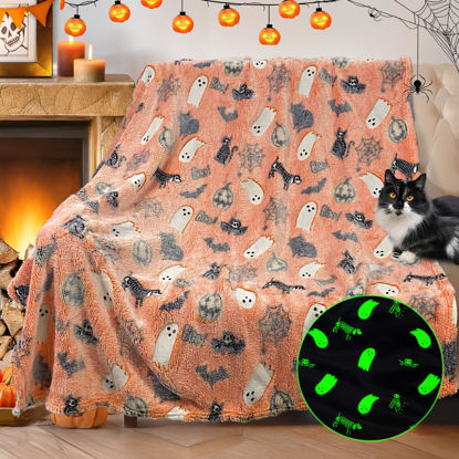 Picture of COMFAR Cute Halloween Blankets for Kids, for Kids/Teens/Women/Men, Halloween Blankets and Throws for Adults, Spooky Blanket for Boy/Girls/Toddler, Fall Throw Blanket for Couch 50"x 60"