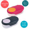 Picture of b.box Snack Box (2-pack) for Kids & Toddlers: 2 Compartment Snack Containers, Mini Bento Box, Lunch Box. Leak Proof, BPA free, Dishwasher safe. Ages 4 months+ (s'shake + indigo rose, 12oz capacity)