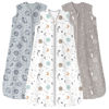 Picture of Unnivoll Baby Sleep Sack 18-24 Months 3 Pack 100% Cotton Lightweight 0.5 TOG Wearable Blanket Baby Sleep Bag with 2-Way Zipper for Newborn Infant White Gray Blue Space