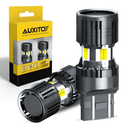 Picture of AUXITO 7443 7440 LED Bulb Reverse light with Built In Resistor Canbus Ready 7441 7444 W21W LED White Bulb for Backup Parking Daytime Running Turn Signal Lights, Pack of 2
