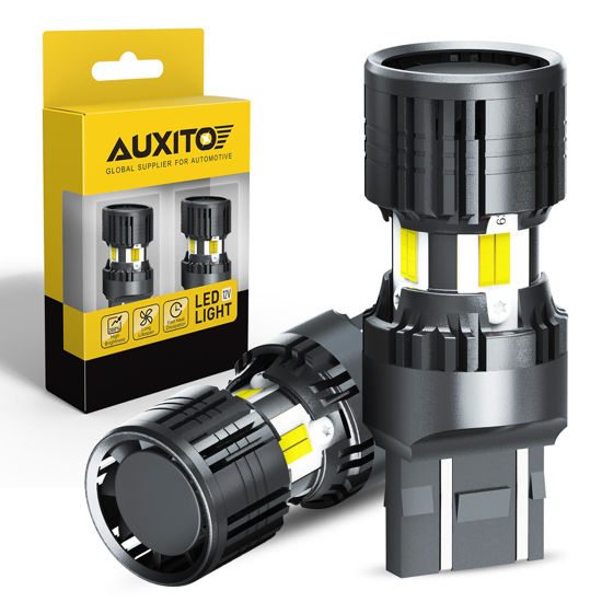 Picture of AUXITO 7443 7440 LED Bulb Reverse light with Built In Resistor Canbus Ready 7441 7444 W21W LED White Bulb for Backup Parking Daytime Running Turn Signal Lights, Pack of 2