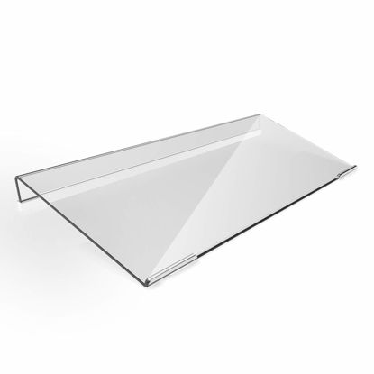 Picture of KOTEMON Mini Computer Keyboard Stand-11.8'' x 5.1''-Small Computer Keyboard Tray Acrylic Keyboard Holder for 78 Keys Universal Compact Keyboard, with White Silicone Strip, Clear