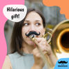 Picture of Brasstache 2.0 Combo Pack - [2-Pack] The Original Clip-on Mustache for Brass Instrument Mouthpieces, XL and Handlebar Combo Version (Trombone or Baritone Small Shank)