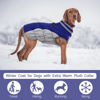 Picture of FUAMEY Dog Coat,Warm Dog Jacket Winter Coat Paded Dog Fleece Vest Reflective Dog Cold Weather Coats with Built in Harness Waterproof Windproof Dog Snow Jacket Clothes with Zipper Blue X-Large