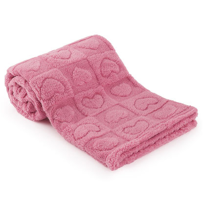 Picture of Plush Soft with Heart Checkered Baby Blanket,Fleece Infant Toddler Blankets for Girls Boys,Warm Lightweight Breathable Newborn Receiving Blankets for Crib Stroller 30"×39" (deep Pink, Heart)