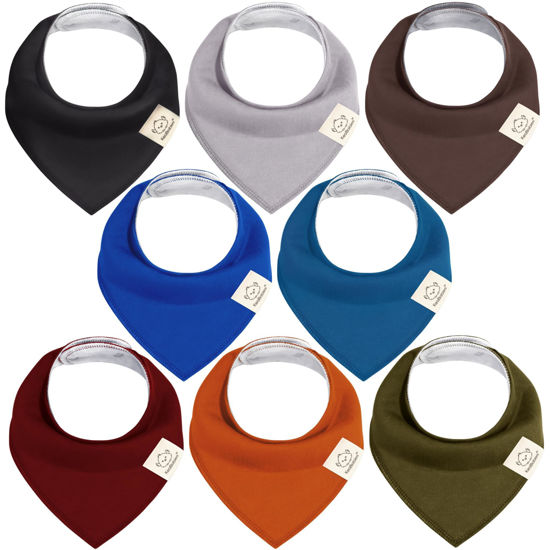 Picture of KeaBabies 8-Pack Organic Baby Bandana Drool Bibs for Boys Girls - Soft Cotton Drooling & Teething Bibs for Infants, Toddlers, Super Absorbent Cotton Bandana Bibs for Baby Boy & Girl,Unisex(Coastline)