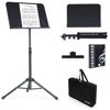 Picture of AODSK Sheet Music Stand,5 in 1 Dual-Use Folding Sheet Music Stand & Desktop Book Stand with Portable Carrying Bag & Music Sheet Clip Holder & Sheet Music Book(Black) (AS-M55)