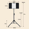 Picture of AODSK Sheet Music Stand,5 in 1 Dual-Use Folding Sheet Music Stand & Desktop Book Stand with Portable Carrying Bag & Music Sheet Clip Holder & Sheet Music Book(Black) (AS-M55)