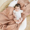 Picture of Konssy Muslin Swaddle Blankets for Boys Girls, 2 Pack Receiving Baby Blanket Large 47 x 47 inches, Soft Breathable Swaddling Wrap for Unisex Newborn (Flourish, Toffee)