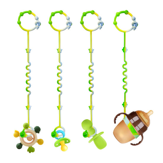 Picture of RTMOK Silicone Pacifier Clip,Applies to Car Seat,High Chair,Stroller Accessories,Cribs,Rocking Chair