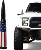 Picture of EcoAuto Bullet Antenna Replacement for Dodge Ram & Ford F150 F250 F350 Super Duty Ford Raptor Bronco Trucks - Anti-Theft Design - Radio Antenna for Truck 1990 - Current (American Flag)
