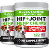 Picture of Large Breed Hemp + Glucosamine Dog Joint Supplement - Hemp Chews for Dogs Hip Joint Pain Relief - Omega 3, Chondroitin, MSM - Advanced Mobility Hemp Oil Treats for Large Dogs - Made in USA - 240 Ct